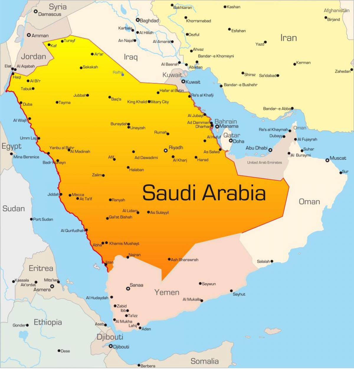 Mekka, Arabia Saudyjska mapa 