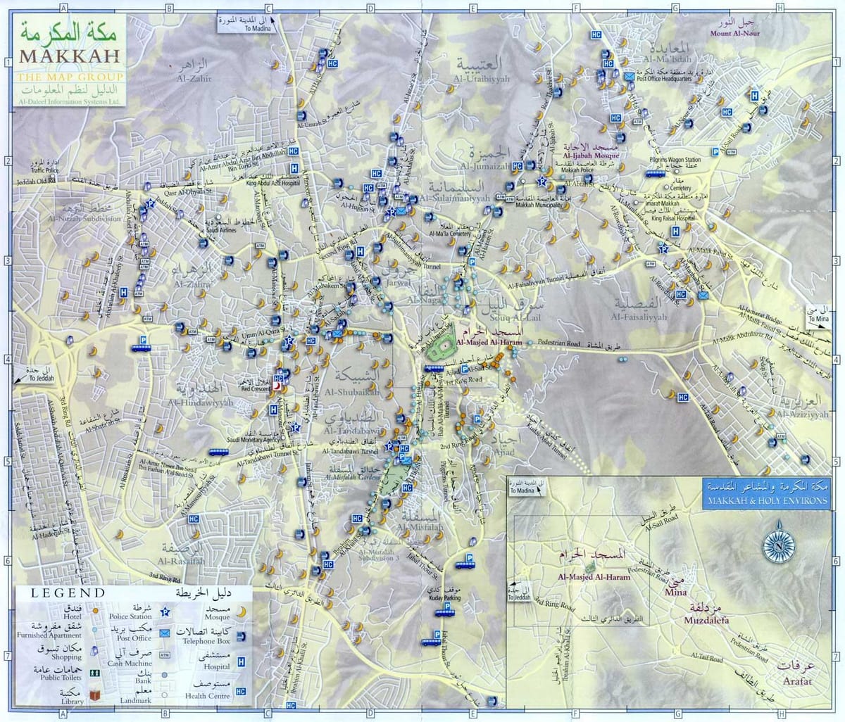  mapa Mekka зиярат miejsca