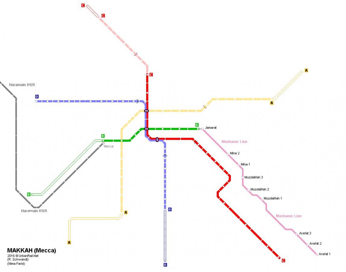 mapa metro w Mekce 